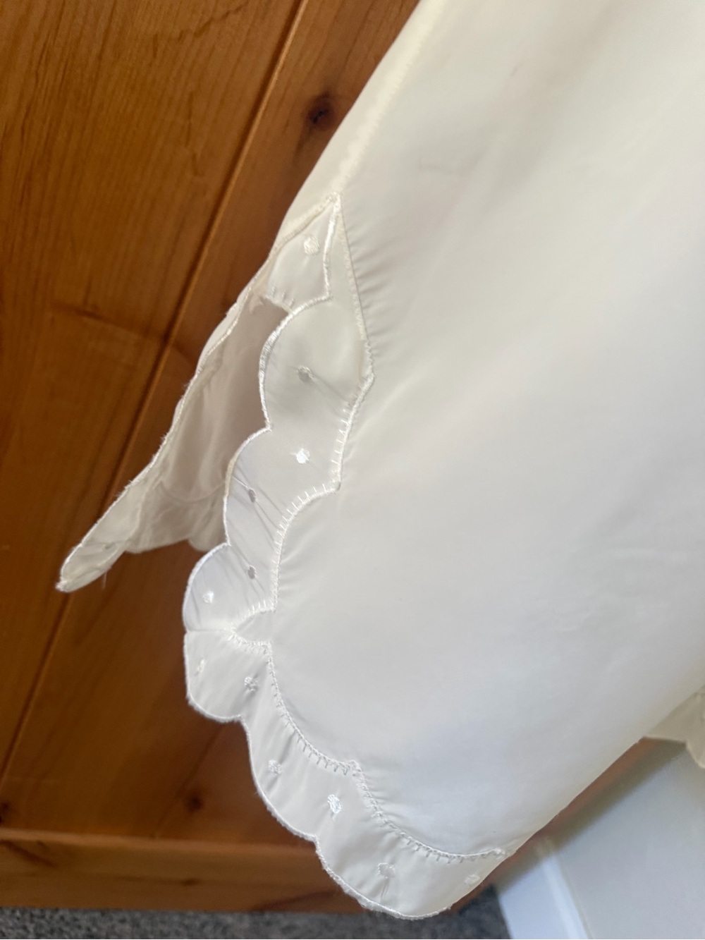Vintage 1950s Barbizon Candie Tafredda Slip Dress Ivory Scalloped Coquette, L - Picture 6 of 16